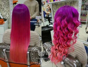 Волосы темно-розового цвета