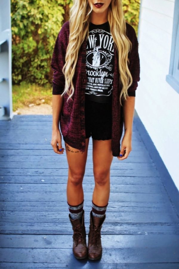 Shorts black cute long hair