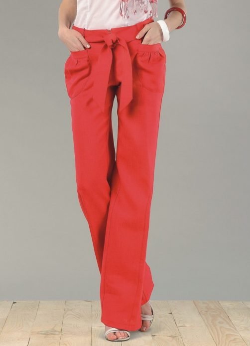 широкие красные брюки
