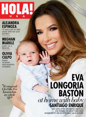 Ева Лонгория с сыном Сантьяго на обложке журнала «HOLA!»
