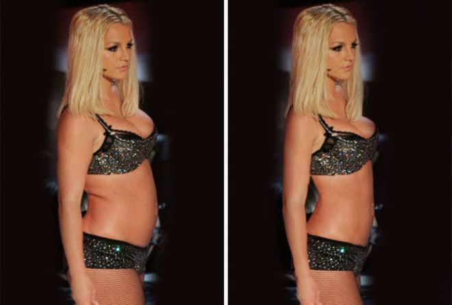Бритни Спирс до и после фотошопа