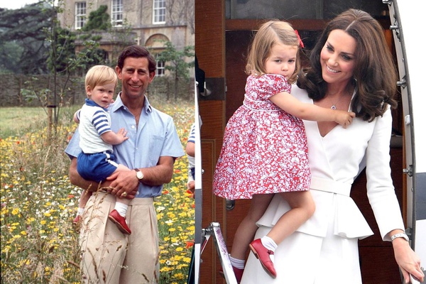 Кейт Миддлтон с дочкой и принц Гарри с отцом