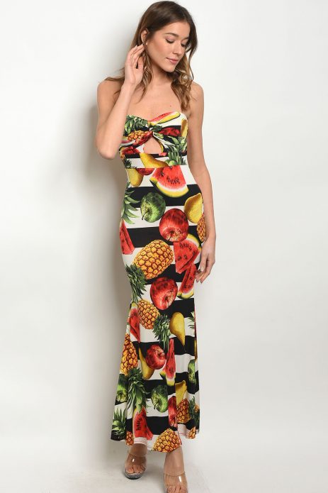 Платье с фруктовым принтом