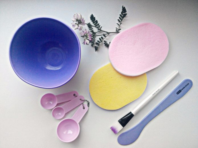 Набор посуды и принадлежности для смешивания домашних масок