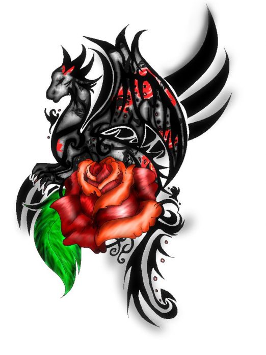 Эскиз татуировка дракон