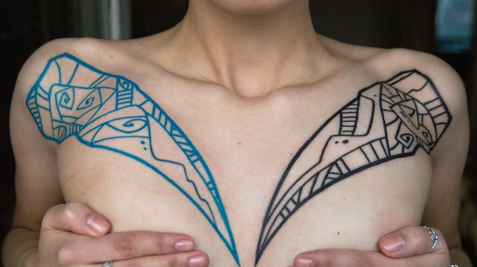 тату минимализм на грудь, оригинальные эскизы для груди