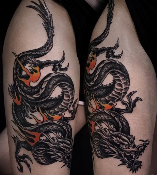 злой дракон татуировка